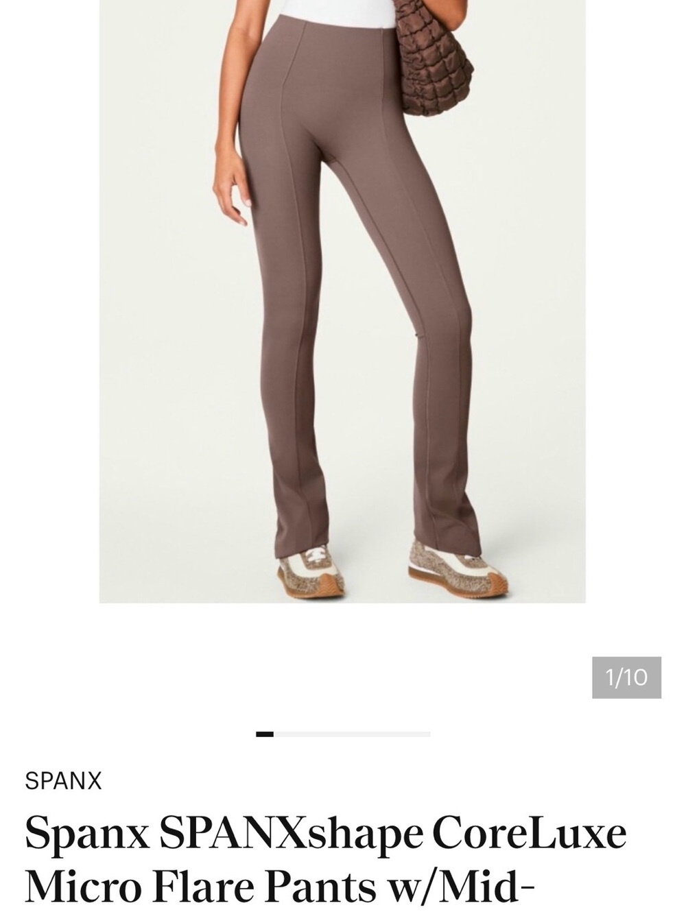 SPANX Micro Flare Pants in Taupe Brown M Tall